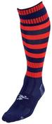 Hooped Pro Football Socks - Navy/Red - Sz 12k-2; Navy