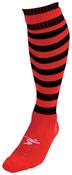 Hooped Pro Football Socks - Red/Black - Sz 3-6; Red