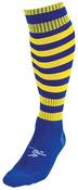 Hooped Pro Football Socks - Royal/Yellow - Sz 7-11; Blue