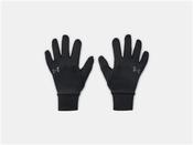 UA Storm Liner Gloves - Black - Black; Youth XL