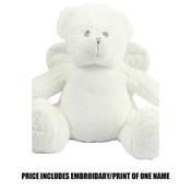 Personalised Zippy Angel Bear - White - O/S; White image