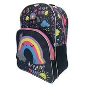 Girls Rainbow Dream Big Backpack - Black/Pink - O/S; Black image