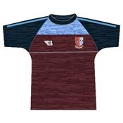 Donegal Town FC T-Shirt - Kids - Maroon/Navy/Sky - Age 9/10; Maroon image