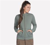 Womens Hoodless Hoodie Go Walk Jacket - Taupe/Olive - Green; M image