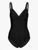 Cross Knot Shaping 1 Piece Swimsuit - Black - Black; 44 image