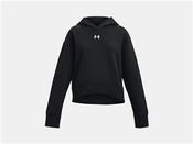 Girls UA Rival Fleece Crop Hoodie - Black - Black; Youth S image