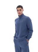 Ramy 2  1/4 Zip Top  Tipping At Cuffs - Vintage Indigo - Blue; S image