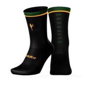 Clifford Midi Sock - Youth - Black/Green/Amber - Black; Sz 12-2 image