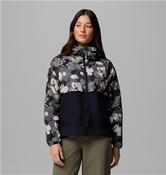 Womens Spire Valley Hooded Windbreaker - Black - Black; XS image