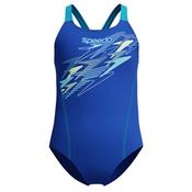 Girls Medley Logo MDLT Swimsuit - Blue/Green - Blue; Age 9/10 image