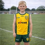 Donegal GAA County Vest - Kids - Amber/Green - Yellow; Age 13/14 image