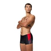Mens Dive Splash Swim Shorts - Black/Red - Black; 34 image