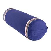 Buckwheat Yoga Bolster With Ribbon Trim - Blue - Blue; O/S image