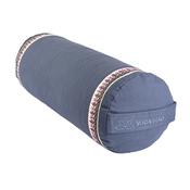 Buckwheat Yoga Bolster With Ribbon Trim - Graphite - Grey; O/S image