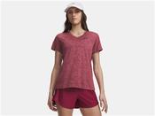 Womens UA Tech Twist V-Neck Tee - Claret / Ox Blood - Red; XS image