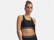 Womens Cross Back Mid Bra - Black/White - Black; M image