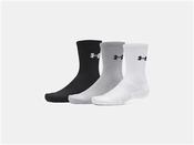 UA Performance Cotton 3Pk Crew Sock - White/Grey/Black - MIXED; M