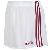 Mourne GAA Shorts - Adult - White/Maroon - White; 28 image