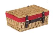 14" Wicker Hamper with Red Lining (EH026R)