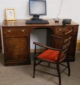 A Late Geo. 19th cent. Mahogany Knee-Hole Pedestal Desk