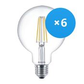 Multipack 6x Philips Corepro LEDglobe E27 Filament Clear 95mm 7W 806lm - 827 Extra Warm White | Replaces 60W image