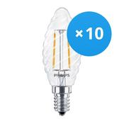 Multipack 10x Philips Corepro LEDcandle E14 Twisted Candle Filament Clear 2W 250lm - 827 Extra Warm White | Replaces 25W image