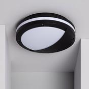 LED Bulkhead Natoli Round Eyelid Black E27 | 300mm - IP54 - Suitable for 2x 40W E27