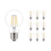 Multipack 10x Philips Corepro LEDbulb E27 Pear Clear 4.3W 470lm - 827 Extra Warm White | Replaces 40W