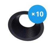 Multipack 10x Noxion Recessed Spot D-round MR16 Tiltable Black | Cutout 70mm - GU10 Socket