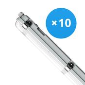 Multipack 10x Noxion LED Waterproof Batten Poseidon V3.0 18-30W 2340-4200lm - 830-865 CCT | 120cm - Through Wiring (5x2.5mm2)