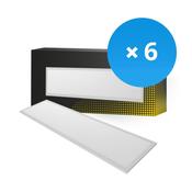 Multipack 6x LED Panel Backlit 36W 3240lm - 840 Cool White | 120x30cm - UGR <22