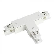 3 phase T-connector V earth left - White