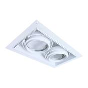 Noxion Recessed Spot Trimless Pro 2x AR111 Tiltable White | Cutout 314x164mm - G53 Socket image