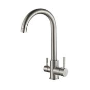 Triflow Filter Tap Brushed Steel Round