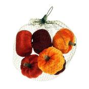 6cm Assorted Velvet Pumpkins x 6 in net