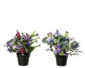 Assorted artificial plants in lavender shades image