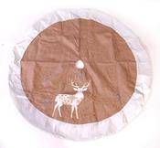 Beige linen tree skirt with deer deco