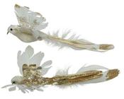 Bird polyester feathers (white; gold) image
