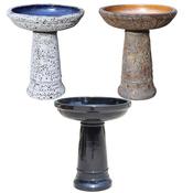 Glazed Ceramic Birdbath (Rust)