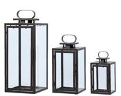 Brown metal Lantern with glass (Small) image