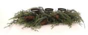 Candlestick holder with pinecones