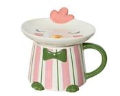 Glazed mug with lid for teabag