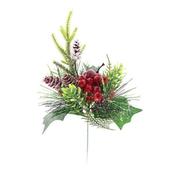 Glittered Pick with Apples,Pine &amp; Berries (25cm)