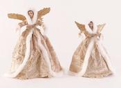 Gold white angel tree topper