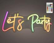 LED neon 'Let's Party' sign