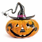 Metal Pumpkin Candle Holder W/Spider image