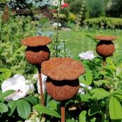 Metal Garden Stake – Poppy Seedhead image
