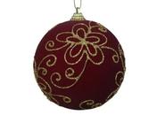 Red and Gold Velvet Bauble image