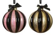 Striped gold/pink Bauble image