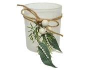 Tealight holder glass snow finish (winter white) image